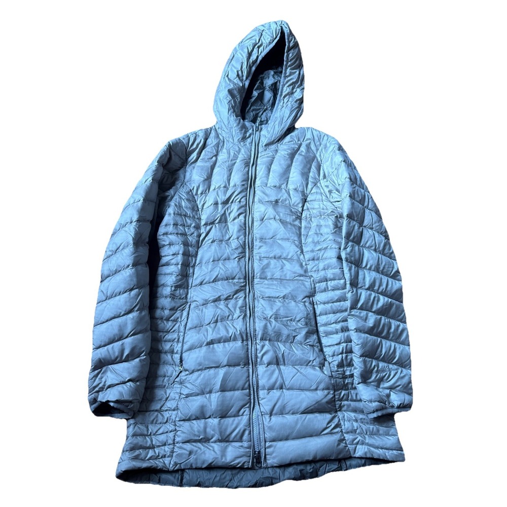 Eddie Bauer Goose Down Puffer Jacket Coat Gray Women's Size S Hooded